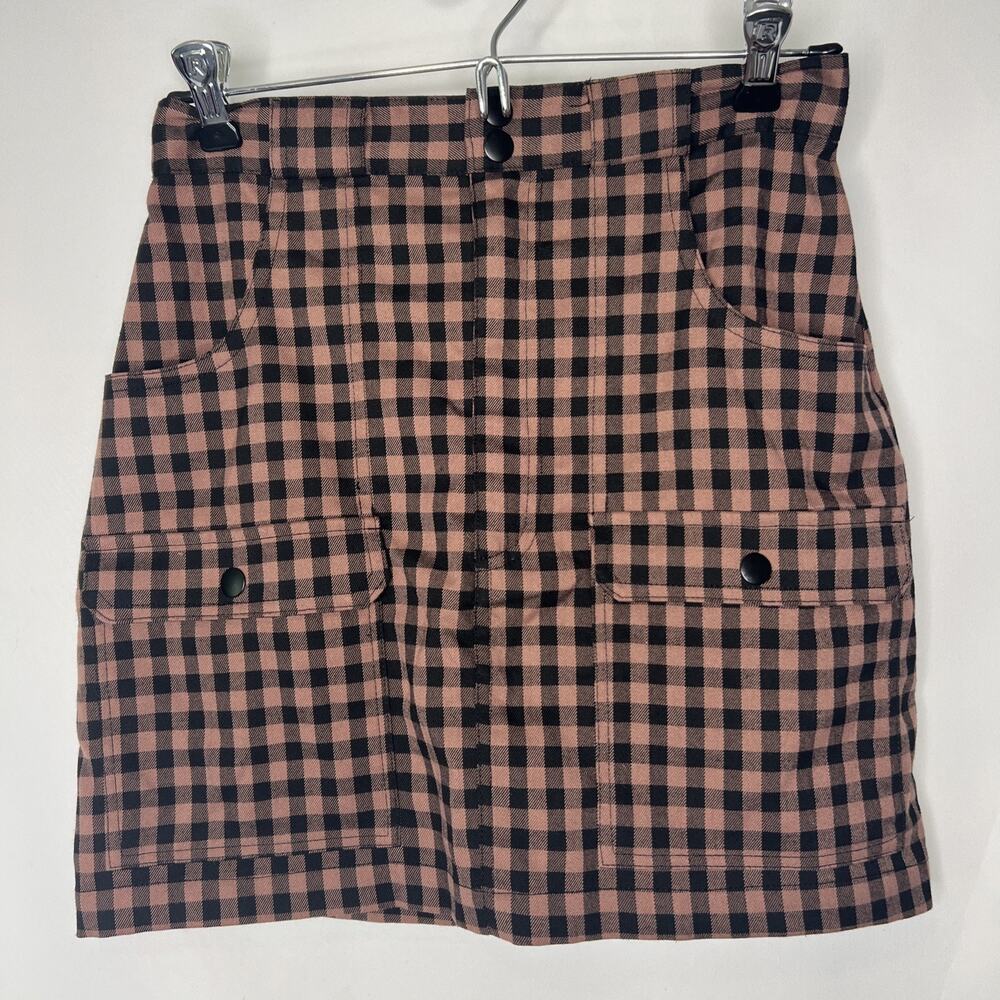 Urban Outfitters Women’s Small Brown Black Check Short Skirt